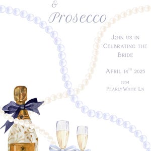 Pearls and Prosecco Bridal Shower invitation