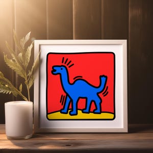 Stampa Pop Art "Cammello Blu" - Arte digitale da parete, Pop Art, Decorazione da parete, Illustrazione digitale per la stampa, Poster artistico scaricabile