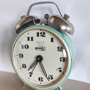 Vintage Serkisof Jantar Alarm Clock: USSR Mechanical Clock, Working Condition