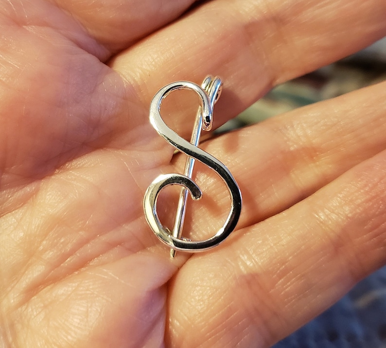 Sterling Silver Initial Pin Personalized Pin Lapel Pin Etsy