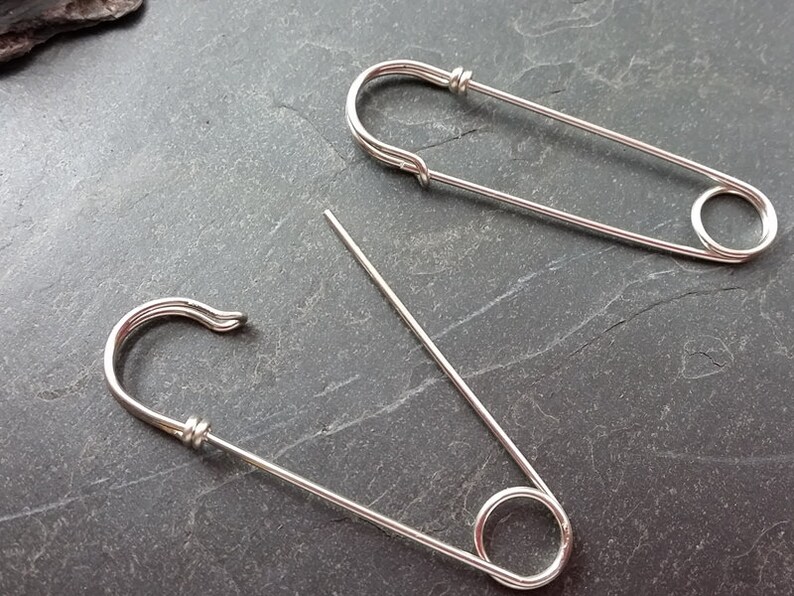 Large Heavy Gauge Gold Filled Safety Pin Earrings One Pair OR Etsy
