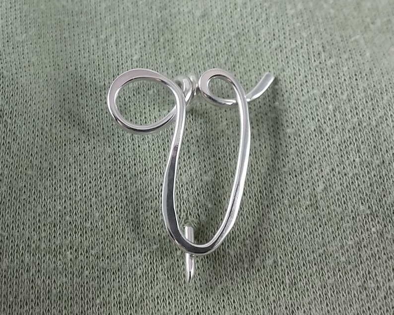 Sterling Silver Initial Pin Personalized Pin Lapel Pin Etsy