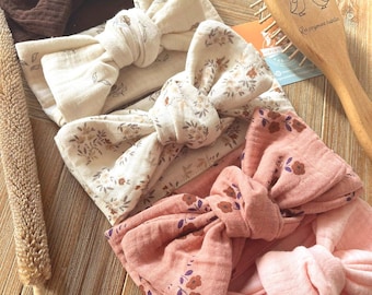 Dubbele haarband van gaas – Haaraccessoire voor baby's tot volwassenen – Handgemaakte haarband