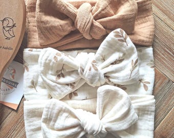 Doppellagiges Haarband zum Binden – Haaraccessoire für Babys und Erwachsene – Handgefertigtes Haarband