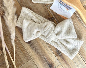 Chic Beige Glittery Tie-Dye Headband – For Baby, Girl & Women – Elegant Accessory