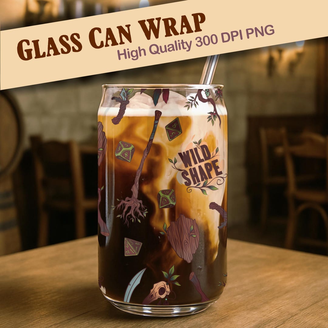 Druid’s Grove | Druid Class RPG 16 Oz Glass Can Wrap, 300 DPI PNG ...