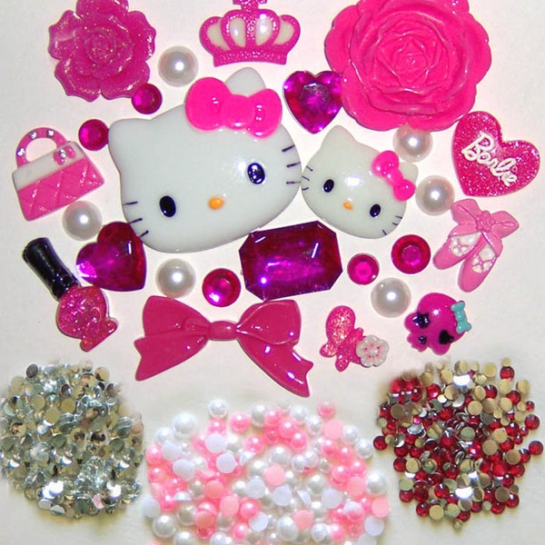 DIY Hello Kitty Bling Bling Flatback Resin Deco Kit / Set Z91