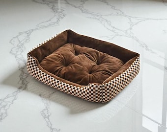 Calming Flannel Pet Bed: Plush, Washable Dog & Cat Cushion