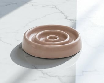 Comedero lento para mascotas de cerámica hecho a mano – Plato de cerámica colorido