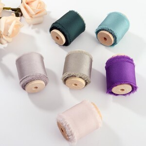 Chic Silk Craft Ribbon – Raw Edge Finish, 1.65&quot; x 5 Yards, 24 Soft Tones, Elegant Wedding Decor, Creative Projects, Gift Wrapping