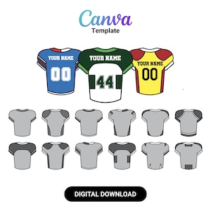 Customizable Football Jersey Templates: 25 Editable Designs (Instant Download)