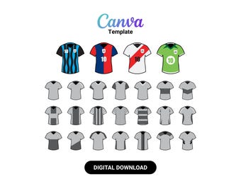 Customizable Soccer Jersey Templates: 25 Editable Canva Designs (Instant Download)