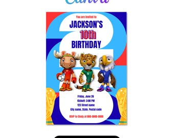 Invitación de cumpleaños para niños de la Copa Mundial 2026, editable, para fiesta de cumpleaños de fútbol, temática deportiva.