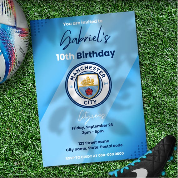 Man City F.C. 3D Pop-Up Birthday Card, Man City 3D Pop Up Stadium Inside, Etihad Stadium Card. Perfect For Greeting Cards, Birthday Invitations, And Unique Football Gift Cards