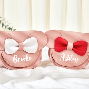 Personalized Birthday Gift For Girl,Minnie Mouse Purse With Name,Custom Kids Leather Toddler Purse,Kid Crossbody, Toddler Purse