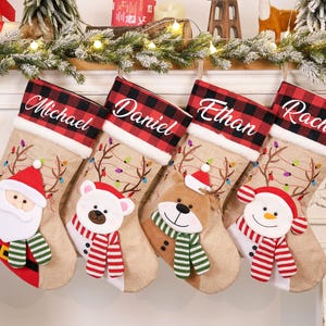 Personalized 3D Christmas Stocking With Name 2025,Custom Family Christmas Stocking,Embroidered Christmas Stocking,Monogram Chtistmas Gifts
