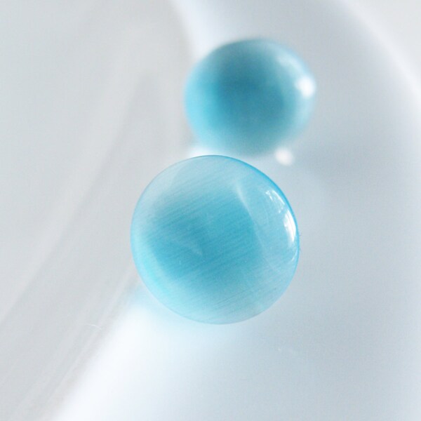 SALE! Blue Earrings. Blue Glass Earrings. Blue Studs. Cat's Eye Glass. Clouds. Blue Sky. Everyday studs. Something Blue. Ocean Jewelry.