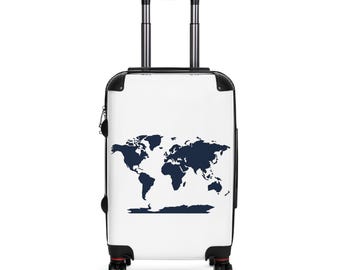 World Map Suitcase | Travel Luggage with Globe Design