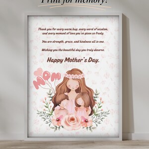 Mother’s Day Card | Printable Mom Card from Kids | Watercolor Floral Mother’s Day Gift | Instant Download