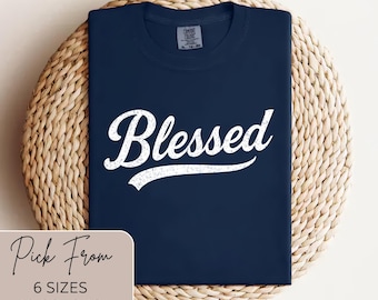 Vintage Style Women&#39;s T-Shirt, Retro Style Graphic Tee, Comfort Colors Blessed Shirt, Faithful Womens Shirt, Blessed Tshirt, Blessed Gifts