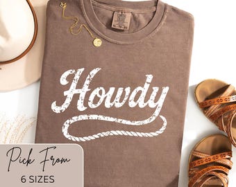 Vintage Western Comfort Colors® Shirt, Howdy Tshirt, Retro Cowgirl Shirt, Retro Rodeo, Country Western Aesthetic Oversized Tee, Cowgirl Top