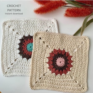 CROCHET PATTERN ⨯ Sunflower Granny Square PDF Pattern