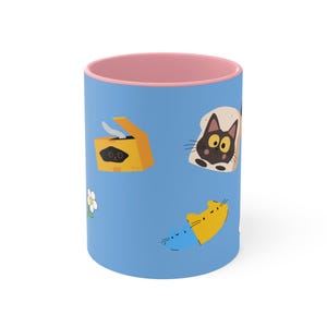 Cute Pet Accent Mugs for Animal Lovers, Cat Dog Mug, Gift for Pet Owners, Colorful Coffee Mugs, Fun Kitchen Decor, Unique Drinkware