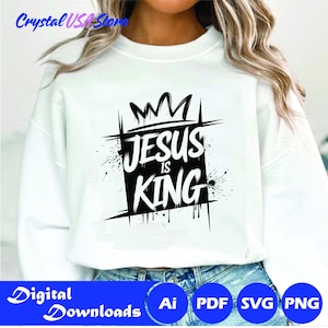 Jesus is king svg png, Jesus svg, Faith Cross svg png, Christian svg, christian quote svg, Jesus svg, Christian shirt, christian design svg,