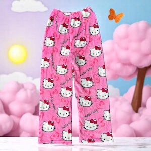 Pantaloni del pigiama Hello Kitty Y2K / Pigiama da donna con stampa anime Sanrio / Pantaloni da salotto con simpatici cartoni animati per coppie / Pigiama da casa comodo