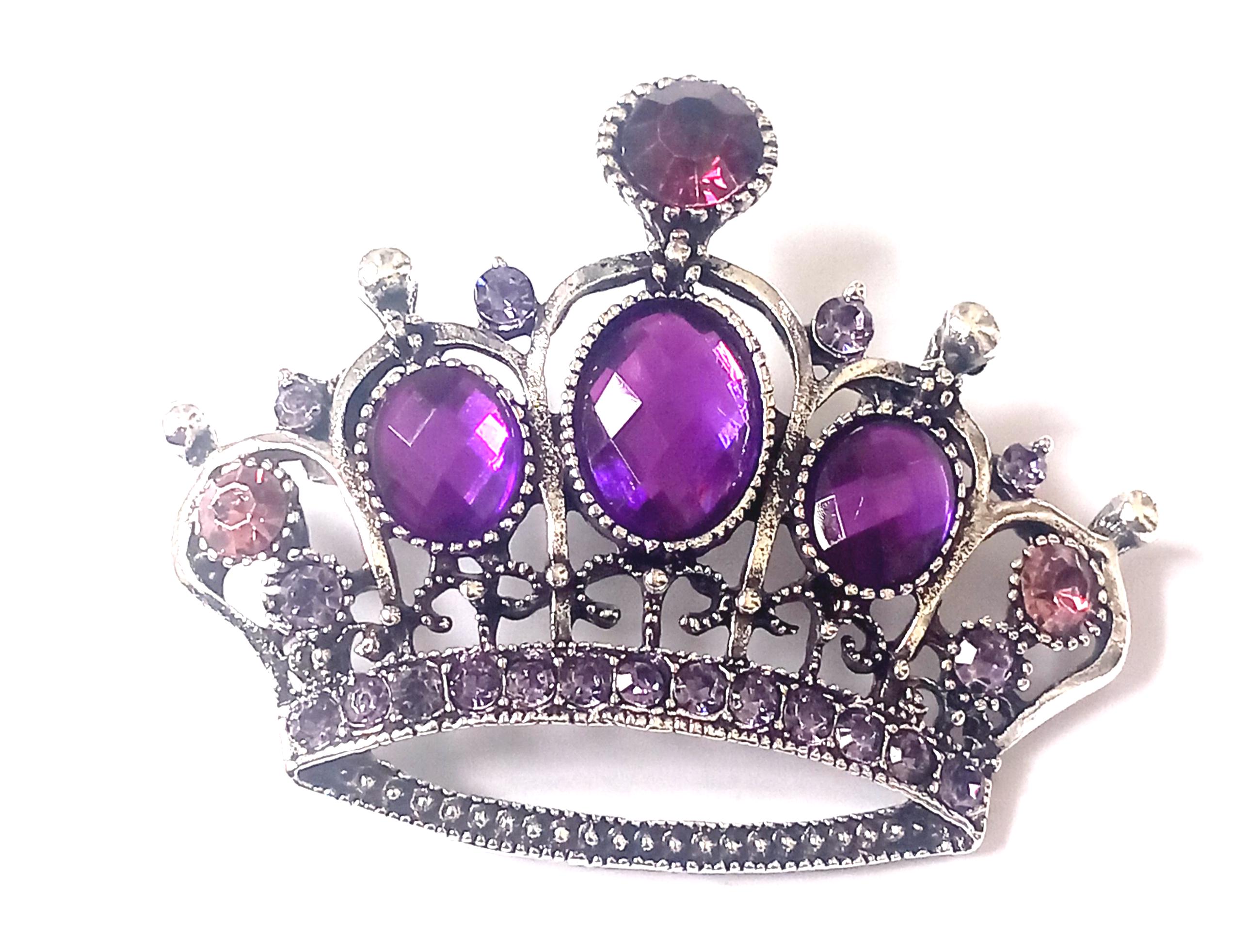 Broche Couronne de fête avec strass | Mercerie et Tissus STOKLASA