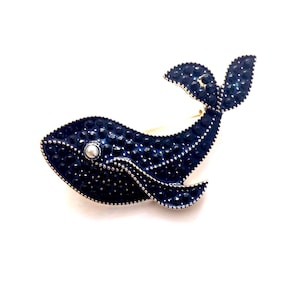 Whale Brooch: Ocean Blue Nautical Pin - Sea Lover Gift