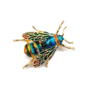 Green Blue Bumblebee Brooch Pin | Insect Brooch | Bug Pin | Gift for Her | Nature Inspired | Fashion Accessory