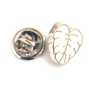 Leaf Modesty Pin - White Brooch - Wedding Accessory - Lapel Pin - Gift for Her - Elegant Design