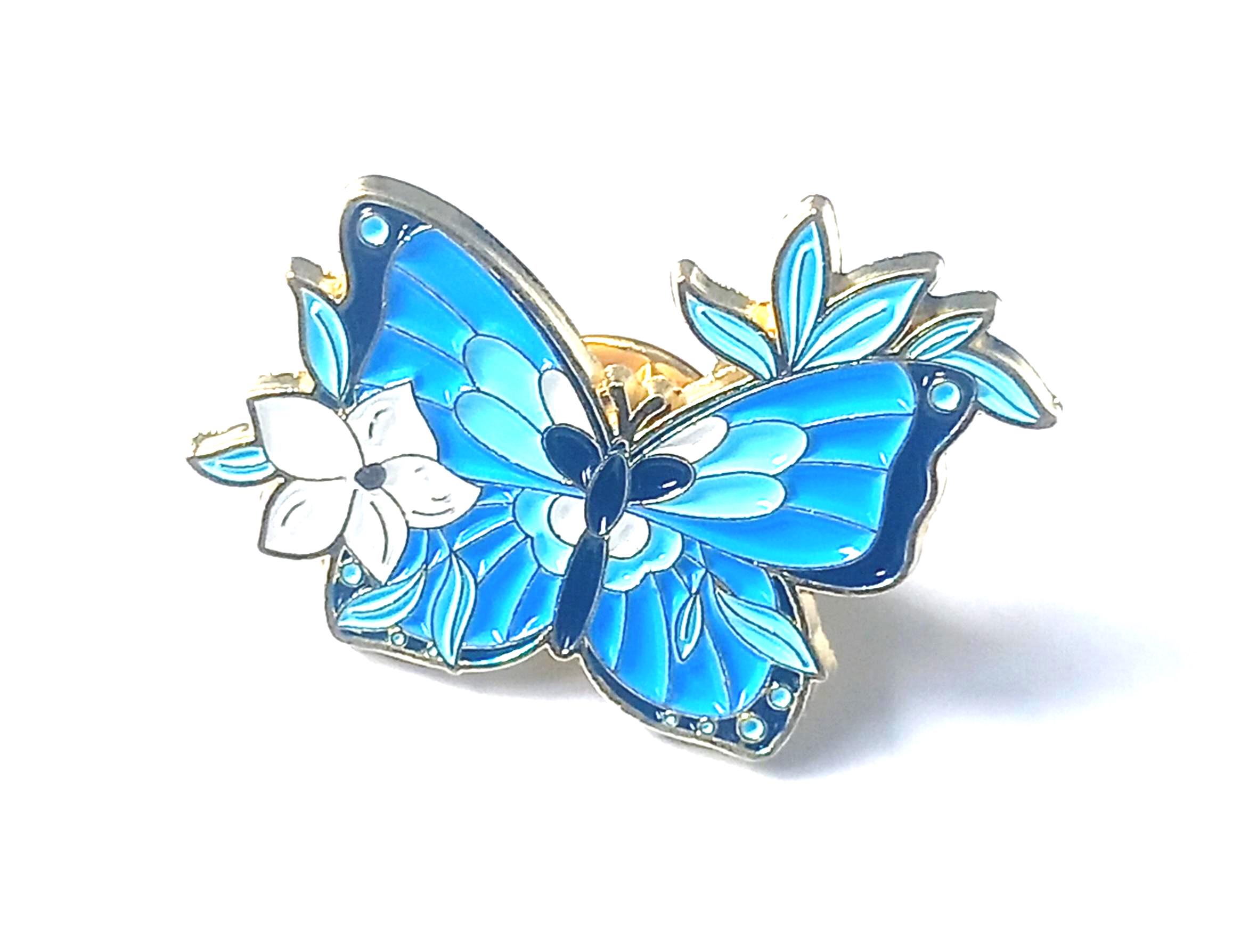 Spilla A Forma Di Farfalla Blu - Accessorio Moda Minimal In Plastica - 5