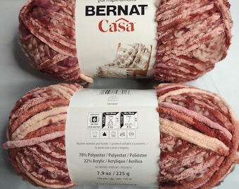 Bernat Casa Yarn Set – Discontinued Super Bulky Marsala, Multi-Texture Blanket Yarn