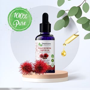 Castor Oil 100% Pure Cold-Pressed – PlantCosmo Laboratories – Organic & Natural – Hair and Lash Care, Skin Moisturizer – 50ml/1.75FL.oz