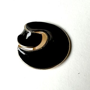 Trifari Black Enamel Brooch