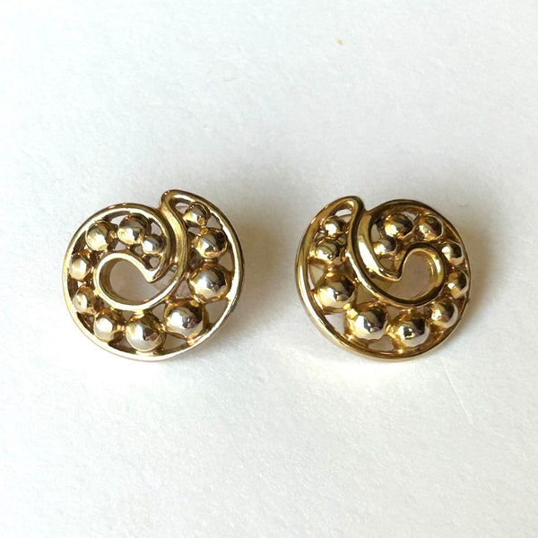 Gold Spiral Eighties Earrings