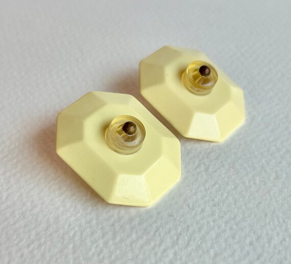 Large Beige Octagonal Earrings - image 8