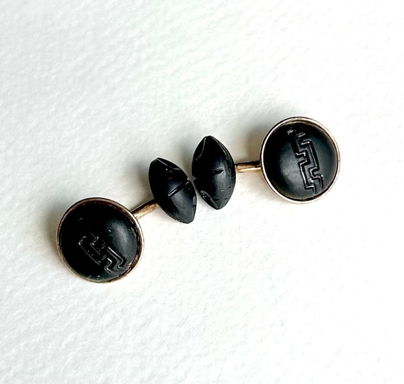 Antique Victorian Cufflinks, Late 1800s - image 2