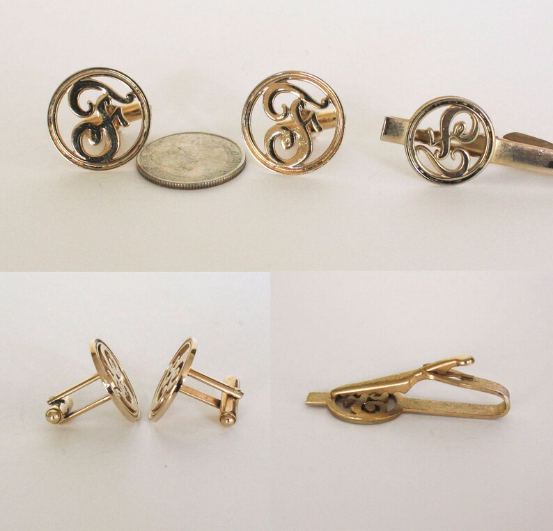Vintage Initial F Cuff Link Set