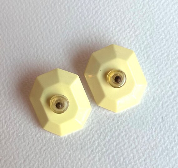 Large Beige Octagonal Earrings - image 7