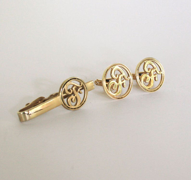 Vintage Initial F Cuff Link Set