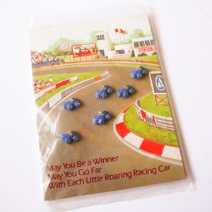 Vintage Buttons, Race Cars, Avon collection, 6