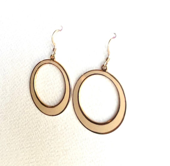 Beige and Gold Hoops - image 2