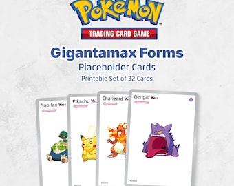 Gen1Collector Pokémon Placeholder Cards Gigantamax Forms Binder, Printable PDF
