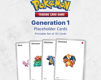Gen1Collector Pokémon-tijdgebonden kaarten Generation 1-map, afdrukbare pdf