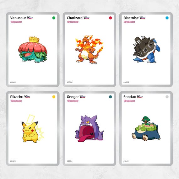Gen1collector Pokémon Placeholder Cards Gigantamax Forms Binder