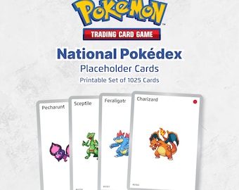Gen1Collector Pokémon Placeholder Cards National Pokédex Binder, Printable PDF