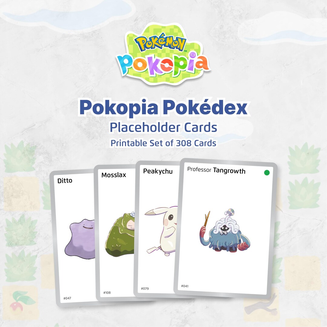 Pokopia Checklist.pdf Gen1collector Pokémon Placeholder Cards Pokopia Pokédex Binder ...